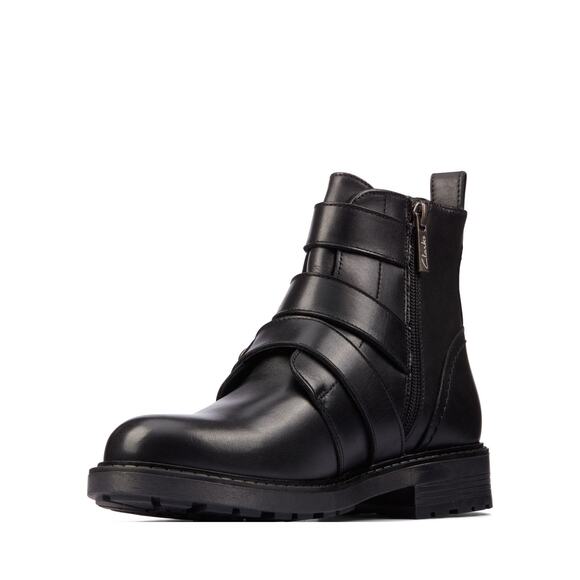 NEW CLARKS ORINOCO2 WOMEN'S BLACK LEATHER STUD BOOTS 9 - Picture 4 of 13